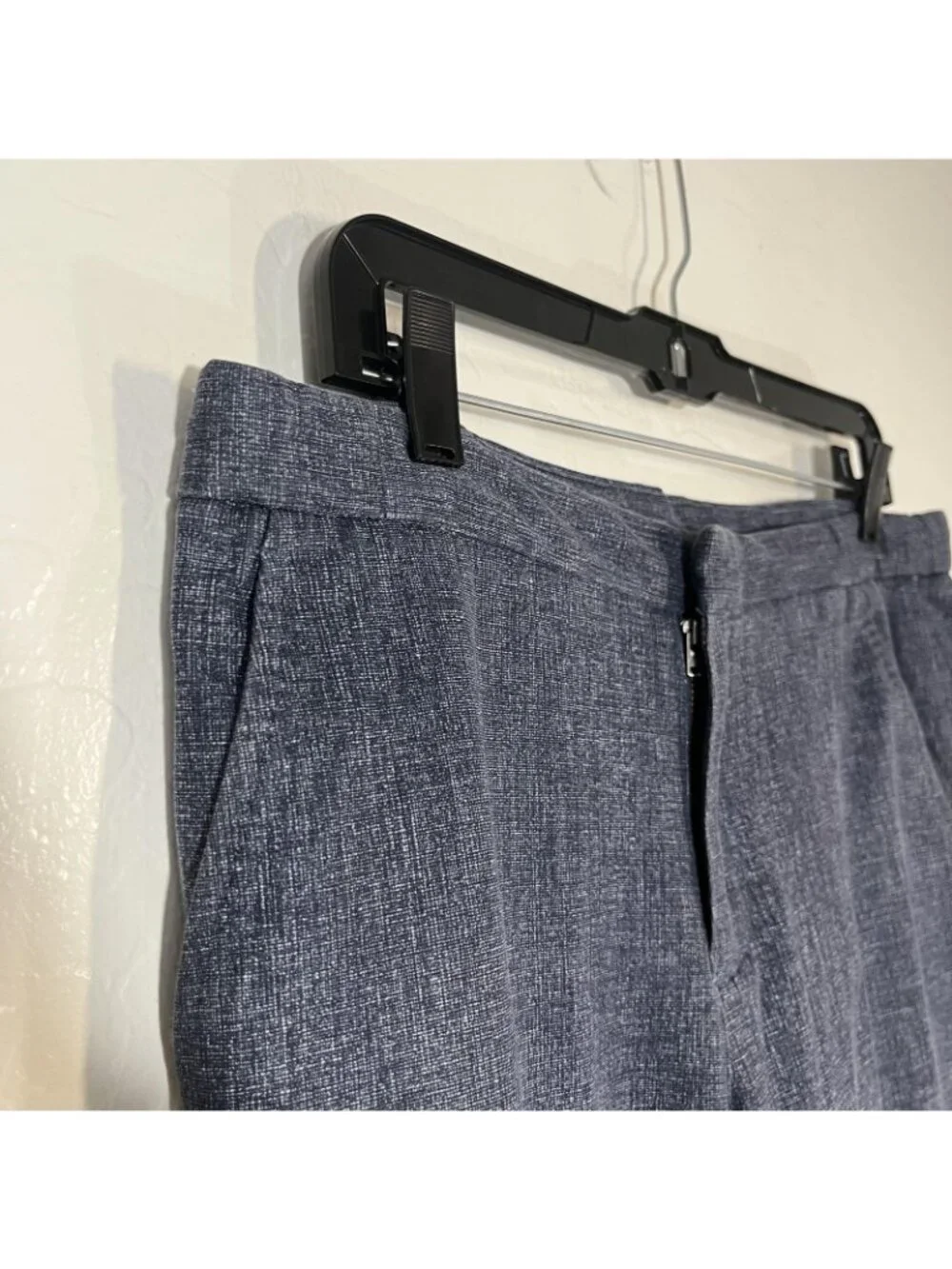 Nordstrom Rack Suit Mens 36 Blue Tweed Polyester Stretch 2 Piece 34x30 Tapered